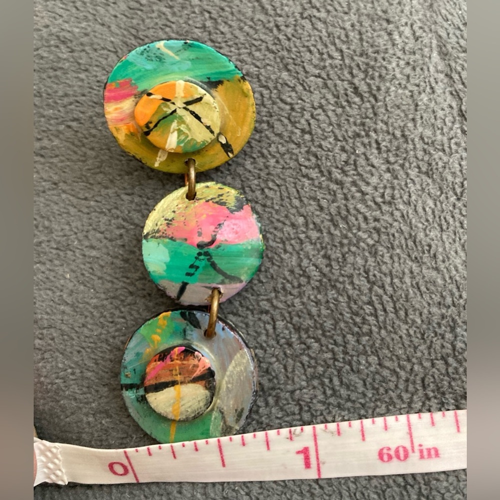 Hand painted earrings - Picture 8 of 8